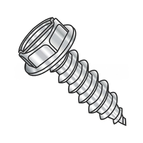 Usa Industrials Self-Drilling Screw, #6-20 x 1/2", Plain 18-8 Stainless Steel Flange Hex Head Slotted Drive BULK-SCRW-14049 - main